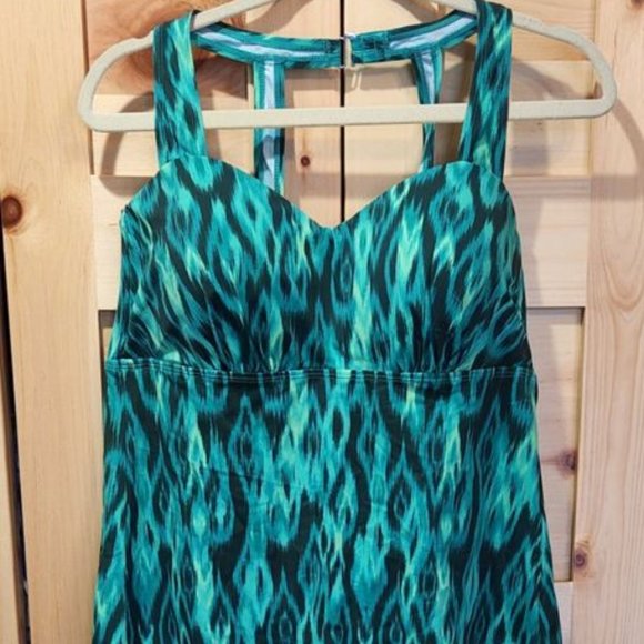 Denim & Co. Beach H-Back Tankini Top Shorts Sz 14 - Picture 5 of 13